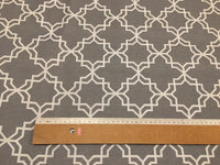 Black and White Geometric Fabric, Lattice Fabric, Cotton Canvas Upholstery Fabric