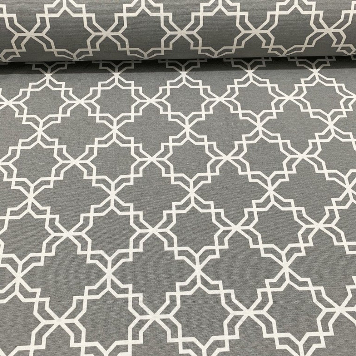 Trellis Fabric, Grey Upholstery Fabric, Contemporary Curtain Fabric