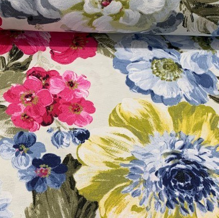 Flower Upholstery Fabric, Large Print Fabric, Floral Curtain Fabric