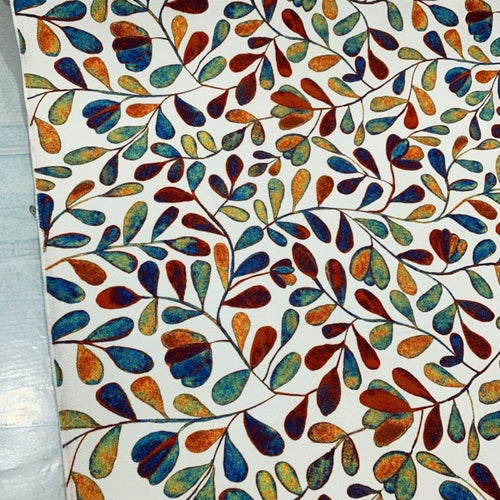 Watercolour Upholstery Fabric, Leaves Print Fabric, Multicoloured Fabric