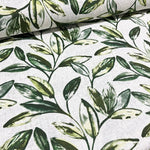 Green Leaves Fabric, Watercolour Upholstery Fabric, Botanical Print Jungle Fabric