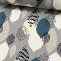 Modern Upholstery Fabric, Boho Print Fabric, Abstract Green Leaves Fabric