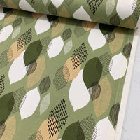 Modern Upholstery Fabric, Boho Print Fabric, Abstract Green Leaves Fabric