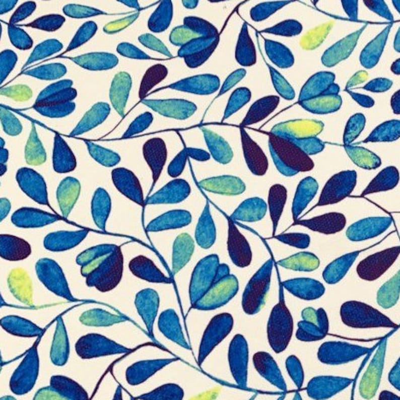 Watercolour Upholstery Fabric, Leaves Print Fabric, Multicoloured Fabric