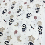 Muslin Fabric, Penguin Fabric, Baby Animal Fabric, Cotton Gauze Nursery Fabric