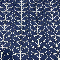 Orla Kiely Linear Stem Navy Blue Boho Leaf Curtain Upholstery Cushion Fabric