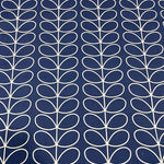 Orla Kiely Linear Stem Navy Blue Boho Leaf Curtain Upholstery Cushion Fabric