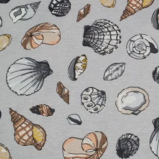 Sea Shell Fabric, Coastal Upholstery Fabric, Ocean Cotton Fabric