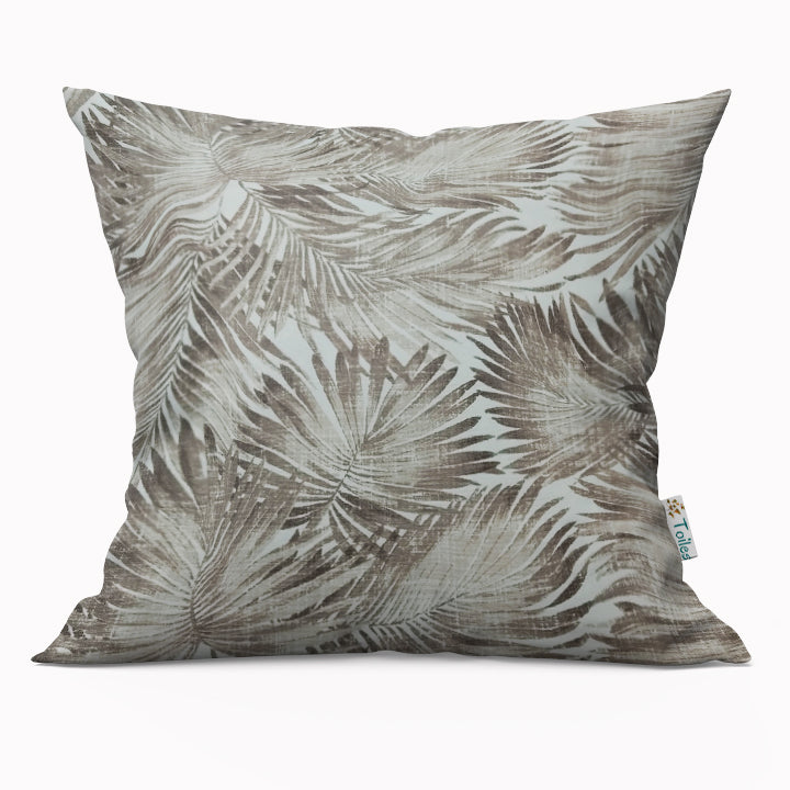 Brown Leaf Print Cushion, Decorative Pillowcase, Hawaiian Throw Pillow