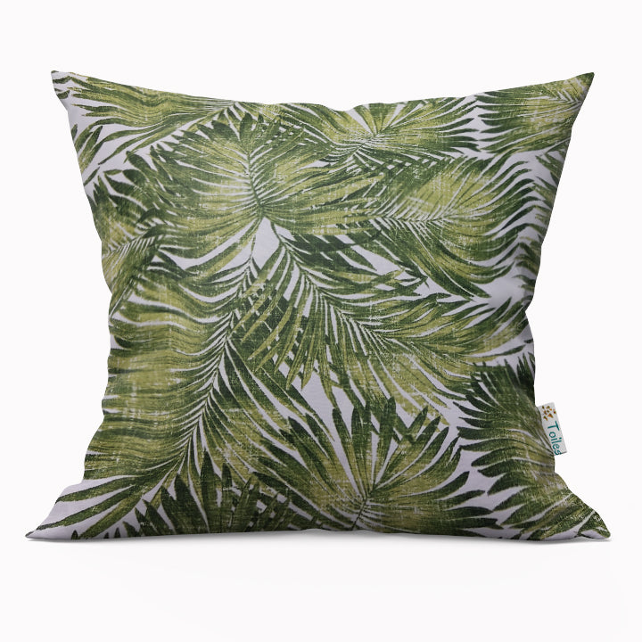 Tropical Pillow Cover, Green Leaf Cushion, Outdoor Throw Pillow