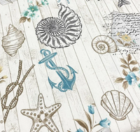 Nautical Fabric, Boat Fabric, Sea Shell Fabric, Marine Upholstery Fabric