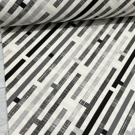 Stripe Canvas Fabric, Black and White Upholstery Fabric, Modern Abstract Fabric