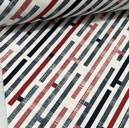 Stripe Upholstery Fabric, Modern Geometric Fabric, Red White Stripe Fabric