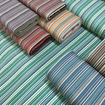 Teal Stripe Fabric, Petrol Blue Upholstery Fabric, Cotton Duck Curtain Fabric