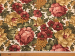 Roses Upholstery Fabric, Large Flower Fabric, Terracotta Floral Curtain Fabric