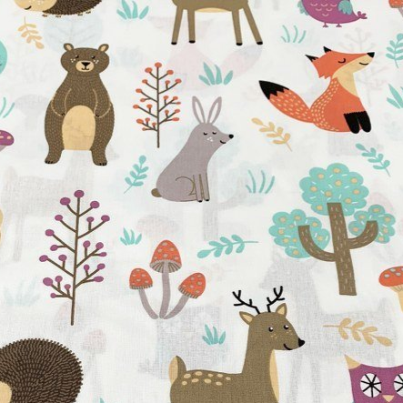 Forest Animal Fabric, Woodland Nursery Fabric