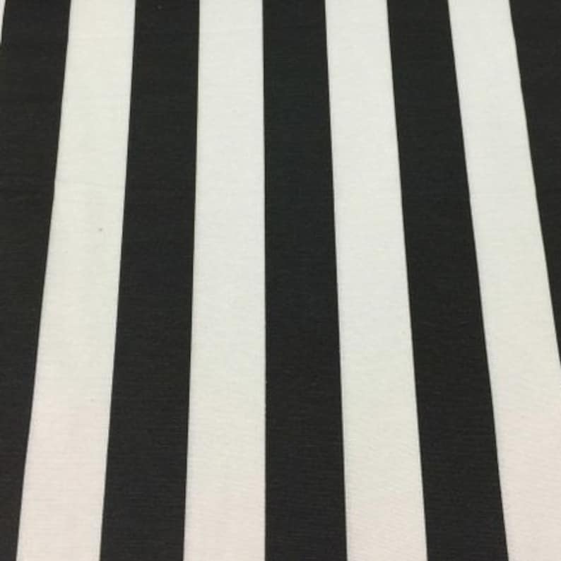 Black White Stripe Fabric, Cotton Canvas Outdoor Curtain Upholstery Fabric
