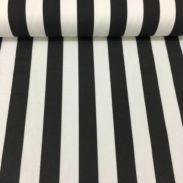 Black White Stripe Fabric, Cotton Canvas Outdoor Curtain Upholstery Fabric