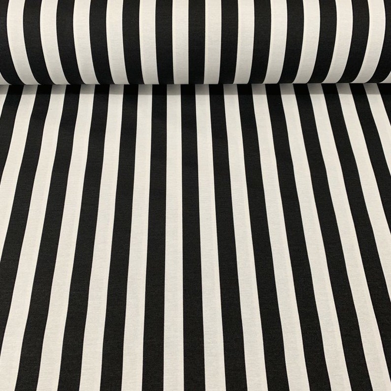 Black White Stripe Fabric, Monochrome Fabric