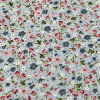 Beige Floral Fabric, Small Flower Fabric, Cotton Dressmaking Fabric