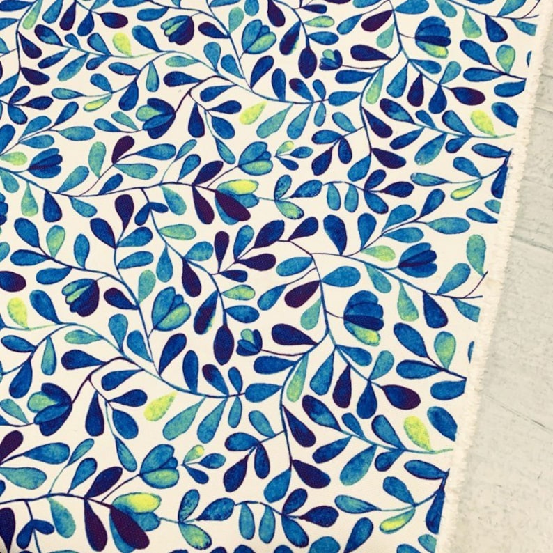 Watercolour Upholstery Fabric, Leaves Print Fabric, Multicoloured Fabric