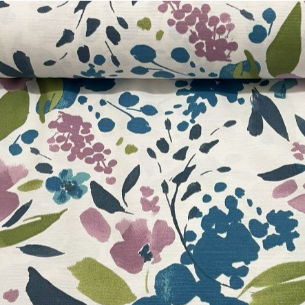 Watercolour Upholstery Fabric, Boho Floral Fabric, Pastel Flower Fabric