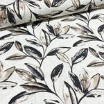 Modern Abstract Fabric, Brown Leaves Upholstery Fabric, Painting Nature Fabric