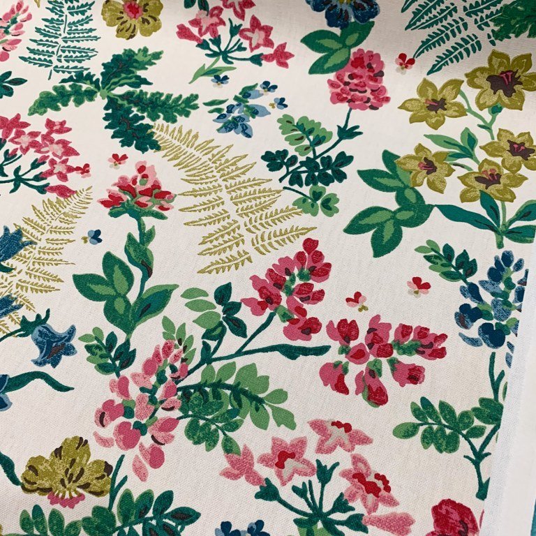 Colourful Floral Fabric, Folk Fabric, Wildflower Fabric