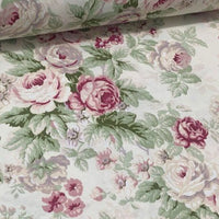 Roses Upholstery Fabric, Shabby Chic Fabric, Pastel Floral Fabric