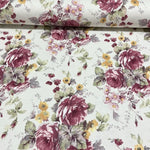 Roses Upholstery Fabric, Dusty Pink Fabric, Romantic Floral Fabric