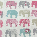 Elephant Fabric, Pink Animal Print Fabric, Farmhouse Fabric