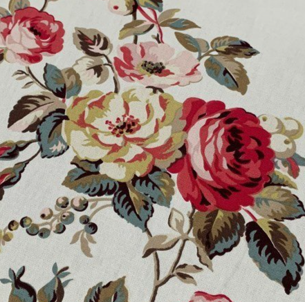 Roses Upholstery Fabric, Floral Curtain Fabric, Romantic Fabric