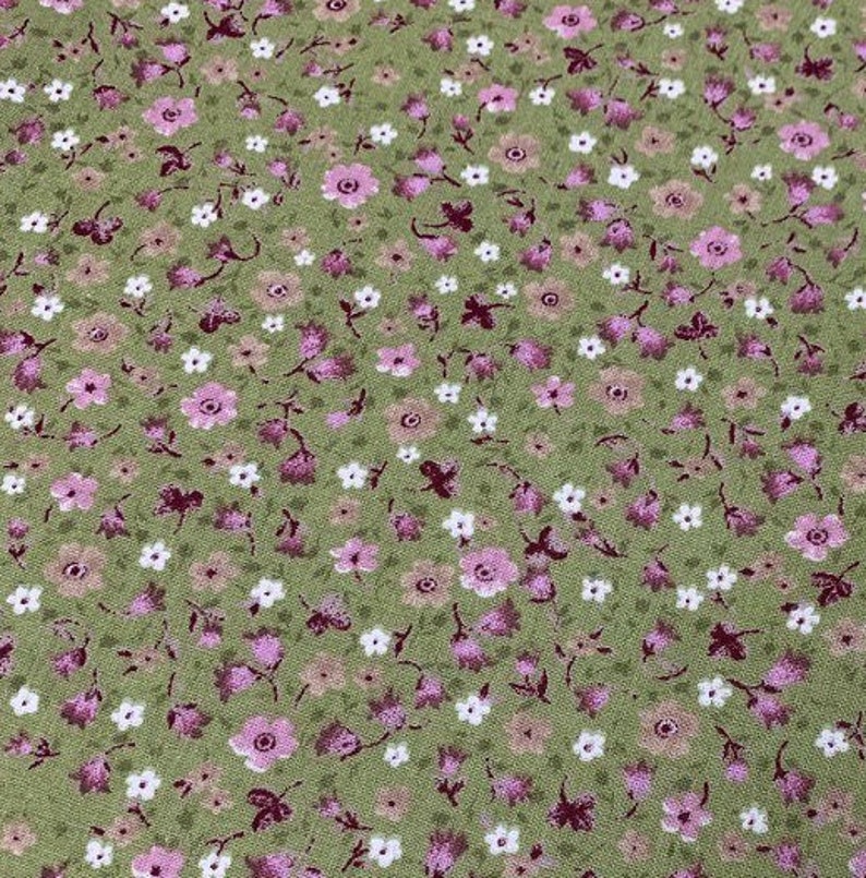 Small Print Fabric, Tiny Floral Fabric, Flower Cotton Quilting Fabric