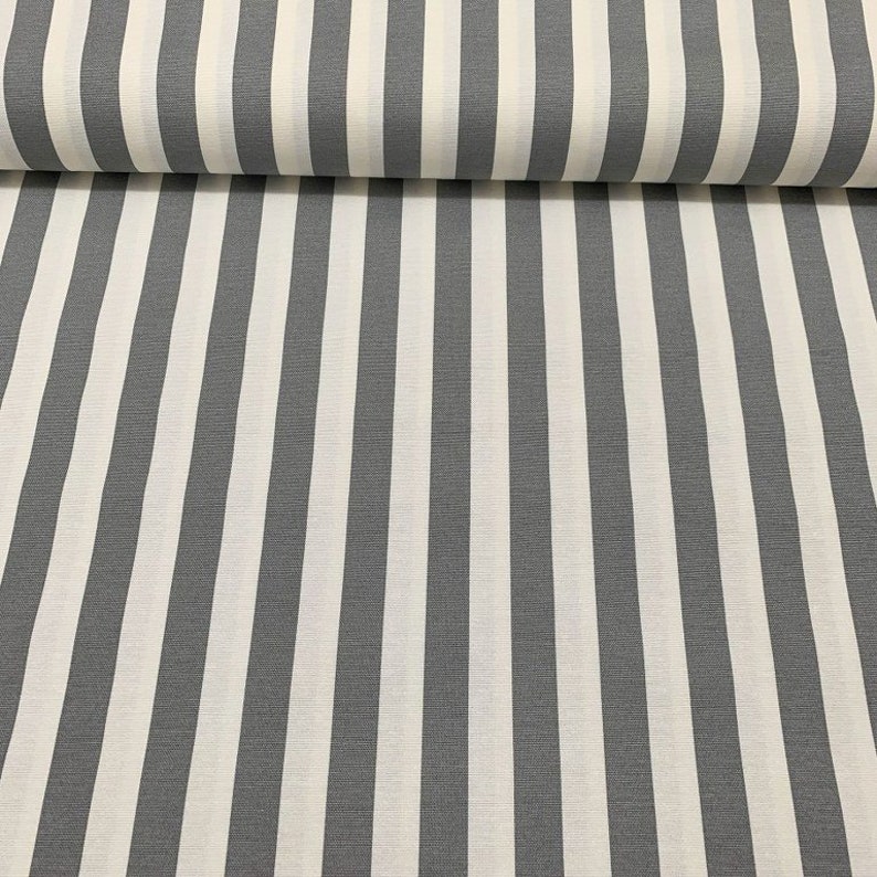 Stripe Upholstery Fabric, Navy and White Fabric