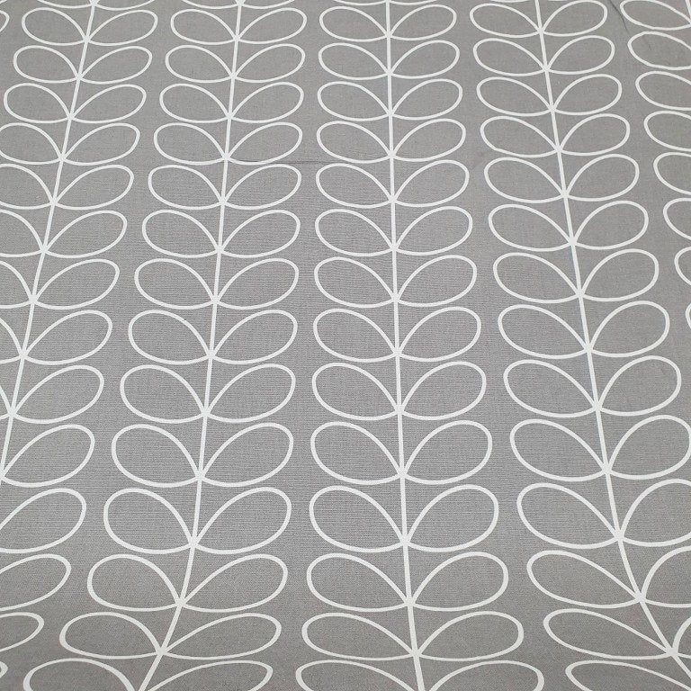 Orla Kiely Linear Stem Silver Grey Designer 100% Cotton Curtain Upholstery Fabric