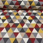 Geometric Upholstery Fabric, Triangle Fabric, Grey Yellow Fabric