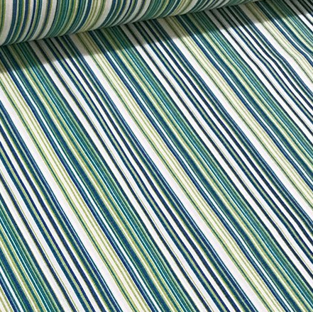 Green Stripe Upholstery Fabric, Country Cottage Fabric, Cotton Home Decor Fabric