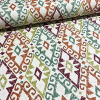 Geometric Upholstery Fabric, Yellow Grey Fabric, Southwestern Traditional Fabric