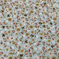 Beige Floral Fabric, Small Flower Fabric, Cotton Dressmaking Fabric