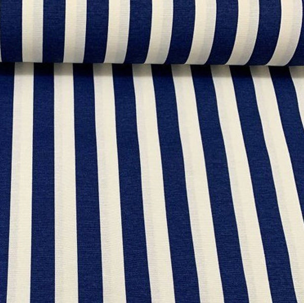Stripe Upholstery Fabric, Navy and White Fabric