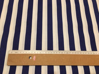 Stripe Upholstery Fabric, Navy and White Fabric