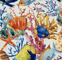 Tropical Fish Fabric, Ocean Animal Fabric, Nautical Upholstery Fabric