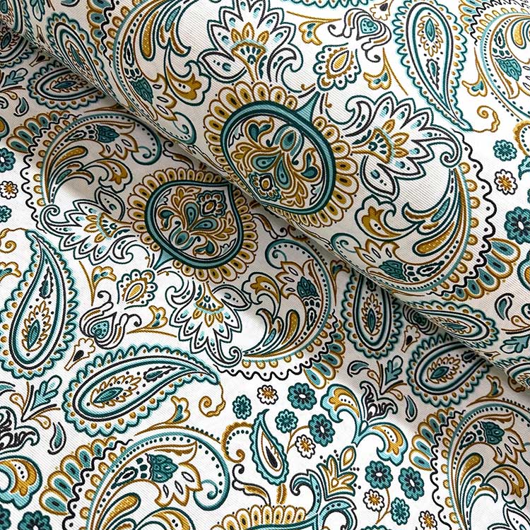 Paisley Upholstery Fabric, Damask Victorian Curtain Flower Print Fabric