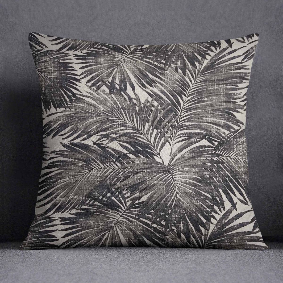 Black and White Tropical Cushion, Palm Leaves Outdoor Pillow Cover