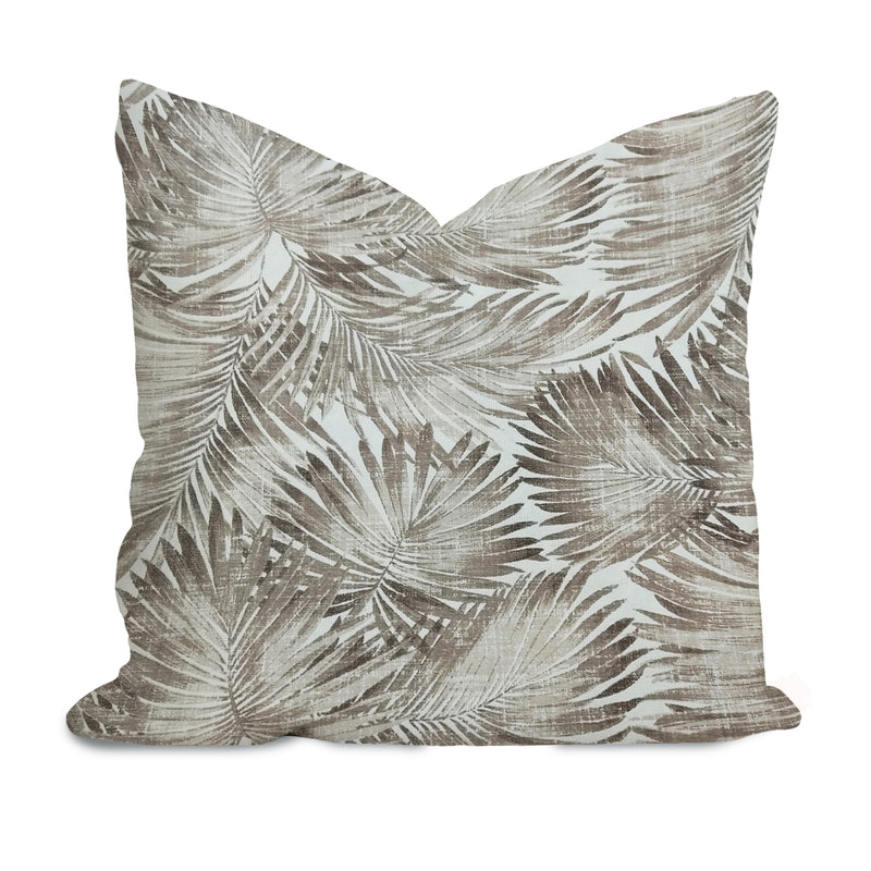 Brown Leaf Print Cushion, Decorative Pillowcase, Hawaiian Throw Pillow