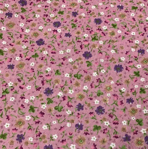 Rose Floral Fabric, Vintage Print Flower Fabric, Cotton Poplin Fabric