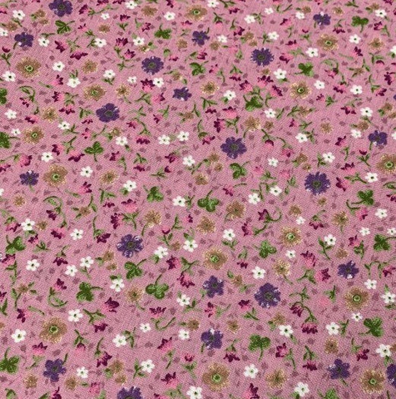 Small Print Fabric, Tiny Floral Fabric, Flower Cotton Quilting Fabric