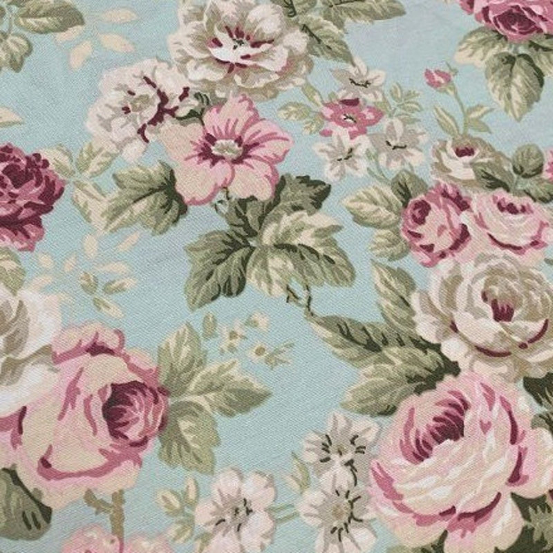 Roses Upholstery Fabric, Shabby Chic Fabric, Pastel Floral Fabric