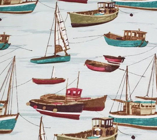 Watercolor Upholstery Fabric, Nautical Fabric, Boat Fabric