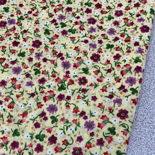 Yellow Floral Cotton Fabric, Small Flower Print Fabric, Dress Fabric –  toilesfabrics